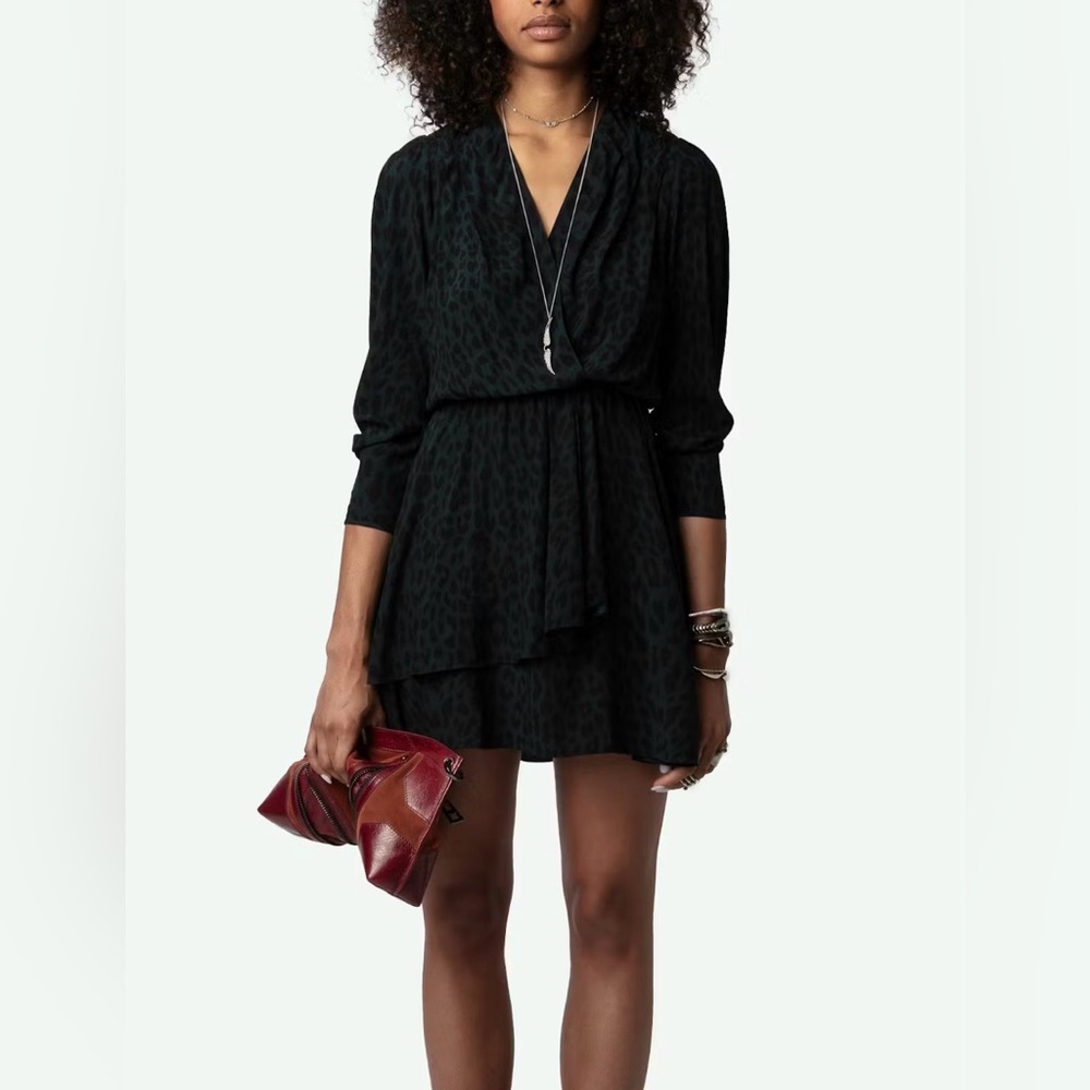 Zadig & Voltaire Rogers Leopard Print Mini Dress